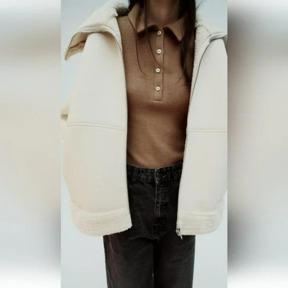 ZARA SCUBA EFFECT DOUBLE FACED JACKET